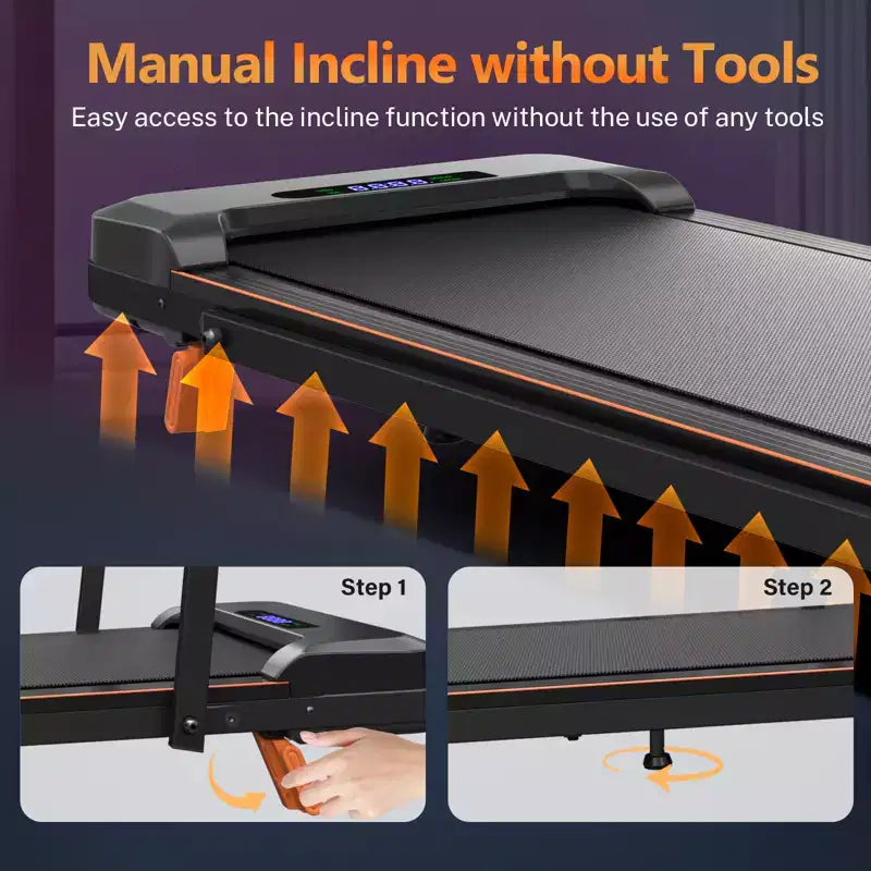 Tapis Roulant da Camminata KERDOM Sotto Scrivania, Tapis Roulant Portatile per Casa e Ufficio, Tapis Roulant 2 in 1 con Telecomando, Capacità 158 kg, Tapis Roulant da 2,5 HP con LED