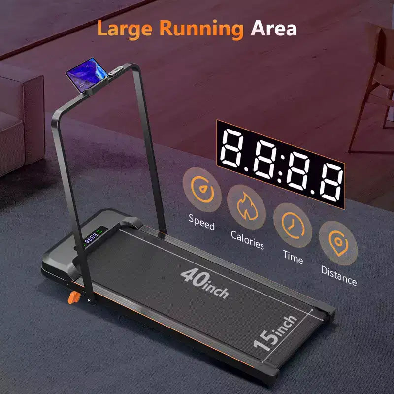 Tapis Roulant da Camminata KERDOM Sotto Scrivania, Tapis Roulant Portatile per Casa e Ufficio, Tapis Roulant 2 in 1 con Telecomando, Capacità 158 kg, Tapis Roulant da 2,5 HP con LED