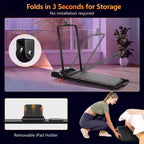 Tapis Roulant da Camminata KERDOM Sotto Scrivania, Tapis Roulant Portatile per Casa e Ufficio, Tapis Roulant 2 in 1 con Telecomando, Capacità 158 kg, Tapis Roulant da 2,5 HP con LED