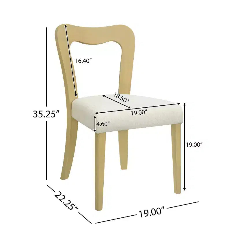 Okak Set of 2 Upholstered Heart-Shaped Hollow Back Dining Chair Without Arm,Wooden Accent Dining Chairs for Dining Room,Kitchen