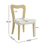 Okak Set of 2 Upholstered Heart-Shaped Hollow Back Dining Chair Without Arm,Wooden Accent Dining Chairs for Dining Room,Kitchen