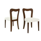 Okak Set of 2 Upholstered Heart-Shaped Hollow Back Dining Chair Without Arm,Wooden Accent Dining Chairs for Dining Room,Kitchen