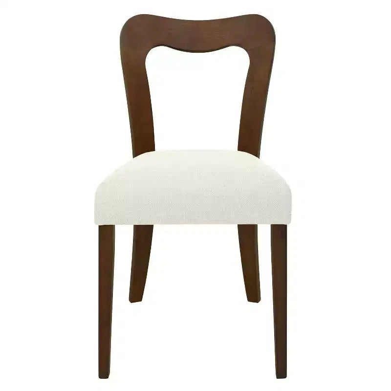 Okak Set of 2 Upholstered Heart-Shaped Hollow Back Dining Chair Without Arm,Wooden Accent Dining Chairs for Dining Room,Kitchen
