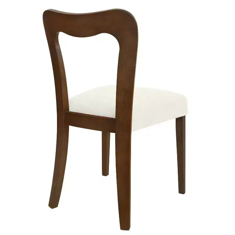 Okak Set of 2 Upholstered Heart-Shaped Hollow Back Dining Chair Without Arm,Wooden Accent Dining Chairs for Dining Room,Kitchen