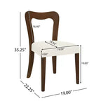 Okak Set of 2 Upholstered Heart-Shaped Hollow Back Dining Chair Without Arm,Wooden Accent Dining Chairs for Dining Room,Kitchen