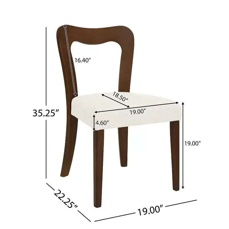 Okak Set of 2 Upholstered Heart-Shaped Hollow Back Dining Chair Without Arm,Wooden Accent Dining Chairs for Dining Room,Kitchen