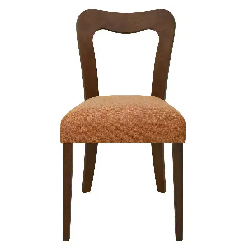 Okak Set of 2 Upholstered Heart-Shaped Hollow Back Dining Chair Without Arm,Wooden Accent Dining Chairs for Dining Room,Kitchen