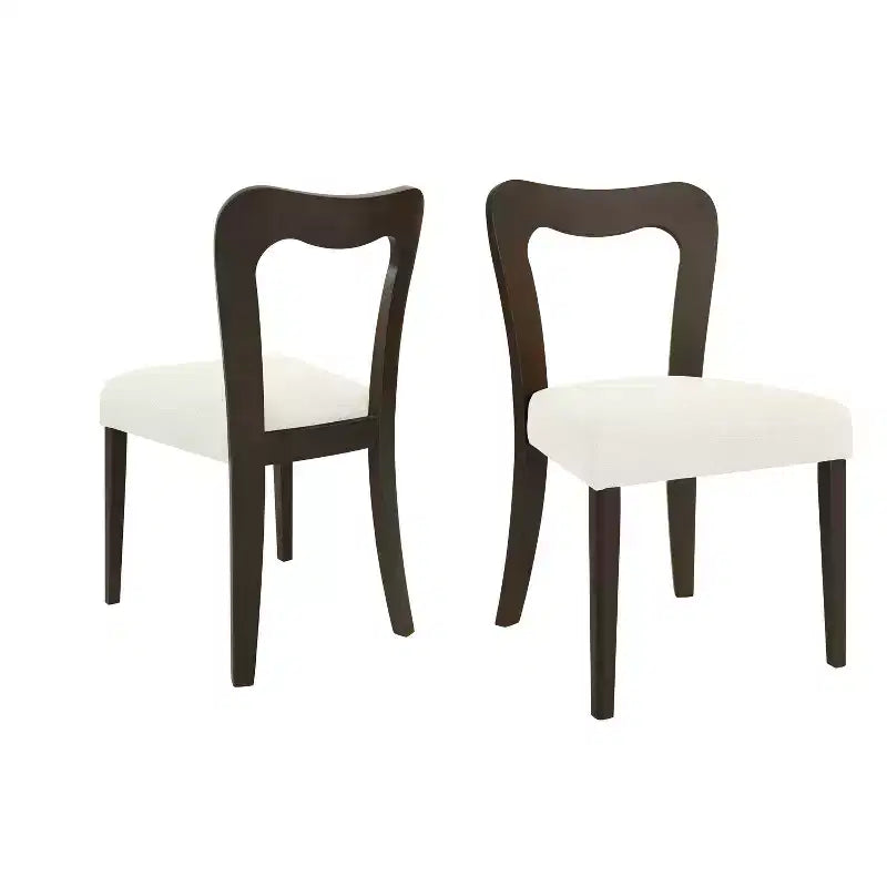 Okak Set of 2 Upholstered Heart-Shaped Hollow Back Dining Chair Without Arm,Wooden Accent Dining Chairs for Dining Room,Kitchen