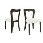 Okak Set of 2 Upholstered Heart-Shaped Hollow Back Dining Chair Without Arm,Wooden Accent Dining Chairs for Dining Room,Kitchen
