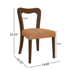 Okak Set of 2 Upholstered Heart-Shaped Hollow Back Dining Chair Without Arm,Wooden Accent Dining Chairs for Dining Room,Kitchen