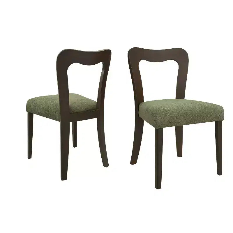 Okak Set of 2 Upholstered Heart-Shaped Hollow Back Dining Chair Without Arm,Wooden Accent Dining Chairs for Dining Room,Kitchen