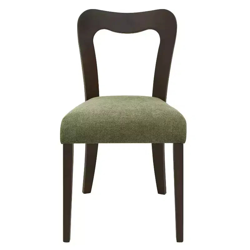 Okak Set of 2 Upholstered Heart-Shaped Hollow Back Dining Chair Without Arm,Wooden Accent Dining Chairs for Dining Room,Kitchen