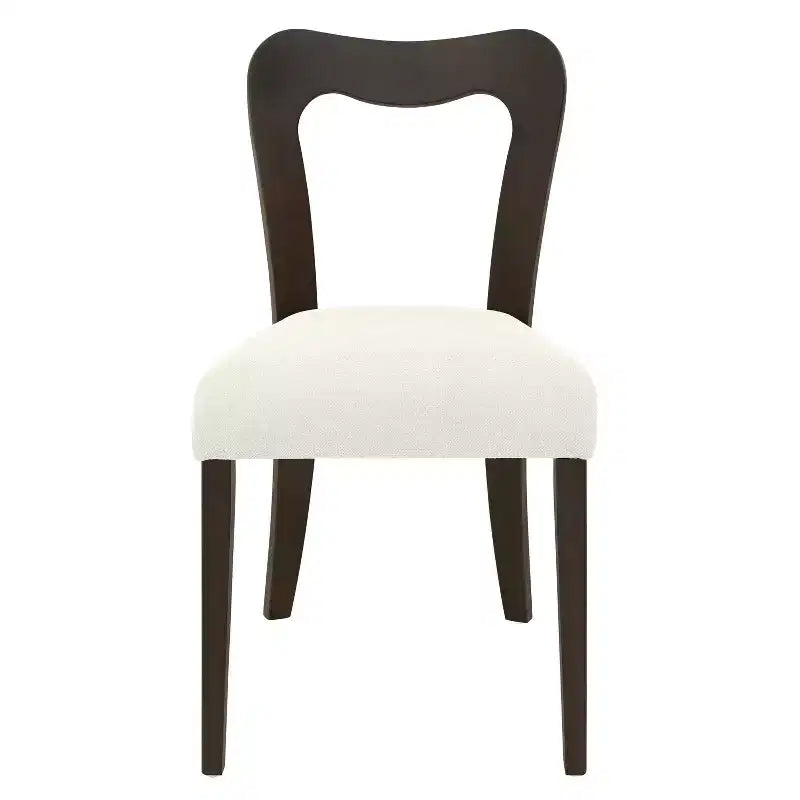 Okak Set of 2 Upholstered Heart-Shaped Hollow Back Dining Chair Without Arm,Wooden Accent Dining Chairs for Dining Room,Kitchen