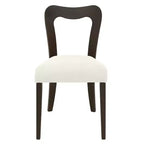 Okak Set of 2 Upholstered Heart-Shaped Hollow Back Dining Chair Without Arm,Wooden Accent Dining Chairs for Dining Room,Kitchen