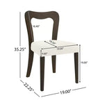 Okak Set of 2 Upholstered Heart-Shaped Hollow Back Dining Chair Without Arm,Wooden Accent Dining Chairs for Dining Room,Kitchen
