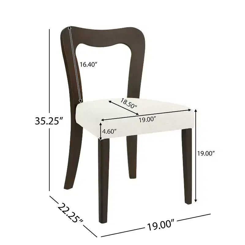 Okak Set of 2 Upholstered Heart-Shaped Hollow Back Dining Chair Without Arm,Wooden Accent Dining Chairs for Dining Room,Kitchen