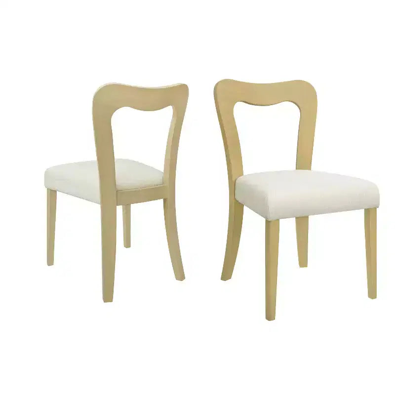 Okak Set of 2 Upholstered Heart-Shaped Hollow Back Dining Chair Without Arm,Wooden Accent Dining Chairs for Dining Room,Kitchen