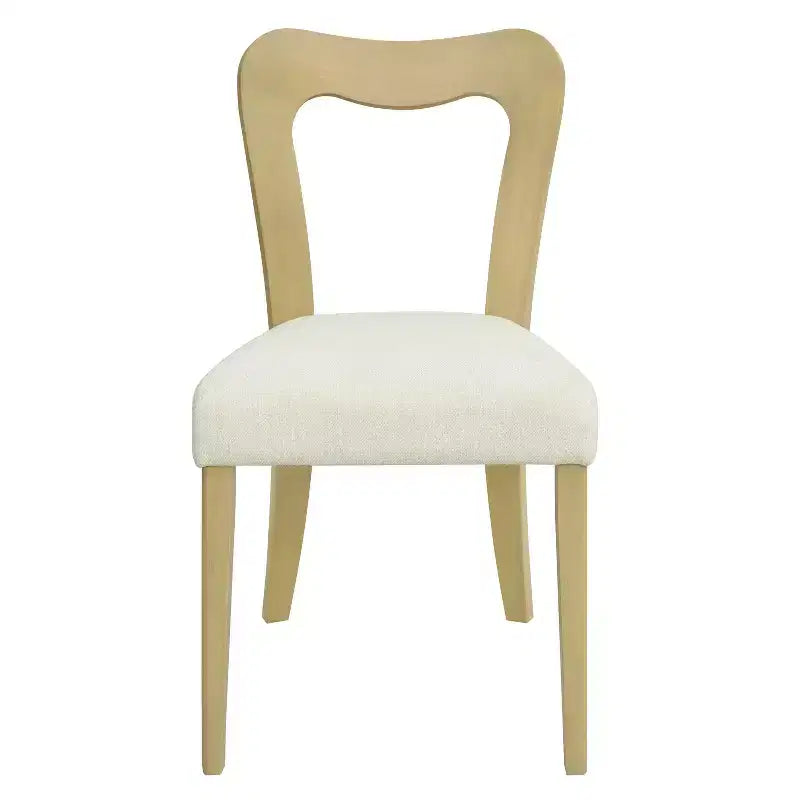 Okak Set of 2 Upholstered Heart-Shaped Hollow Back Dining Chair Without Arm,Wooden Accent Dining Chairs for Dining Room,Kitchen