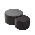 Round Nesting Coffee Table Set of 2, Foam Upholstered Multi-Purpose Tables for Living Room, Versatile Side Table, Ottoman, or End Table