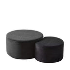 Round Nesting Coffee Table Set of 2, Foam Upholstered Multi-Purpose Tables for Living Room, Versatile Side Table, Ottoman, or End Table