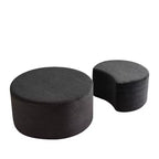 Round Nesting Coffee Table Set of 2, Foam Upholstered Multi-Purpose Tables for Living Room, Versatile Side Table, Ottoman, or End Table