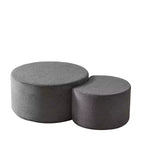 Round Nesting Coffee Table Set of 2, Foam Upholstered Multi-Purpose Tables for Living Room, Versatile Side Table, Ottoman, or End Table