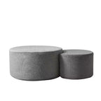 Round Nesting Coffee Table Set of 2, Foam Upholstered Multi-Purpose Tables for Living Room, Versatile Side Table, Ottoman, or End Table