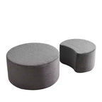 Round Nesting Coffee Table Set of 2, Foam Upholstered Multi-Purpose Tables for Living Room, Versatile Side Table, Ottoman, or End Table