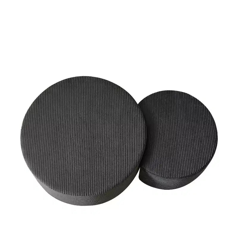 Set di 2 Tavolini da Caffè Rotondi Componibili, Tavoli Multiuso Imbottiti in Schiuma per Soggiorno, Versatile Tavolino da Salotto, Ottomana o Tavolino d'Appoggio