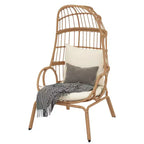 Egg Chair Patio Wicker Basket with High Back & Cushion Backyard Indoor Outdoor