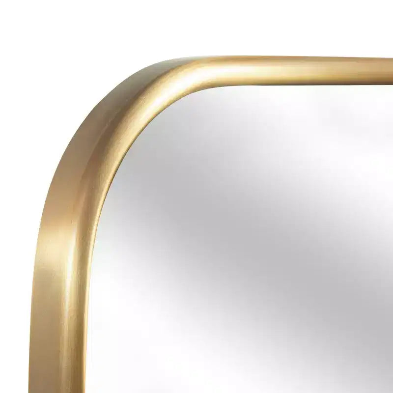 MAYEERTY Specchio da Parete con Angoli Arrotondati in Ferro Nero, Hardware Girevole, 79x58x5 cm