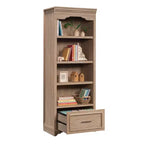 Okak Farmhouse Bookshelf, Display Shelves with 1 Drawer and 4 Open Shelves, Freestanding Storage Organizer for Living Room, Office, Brown