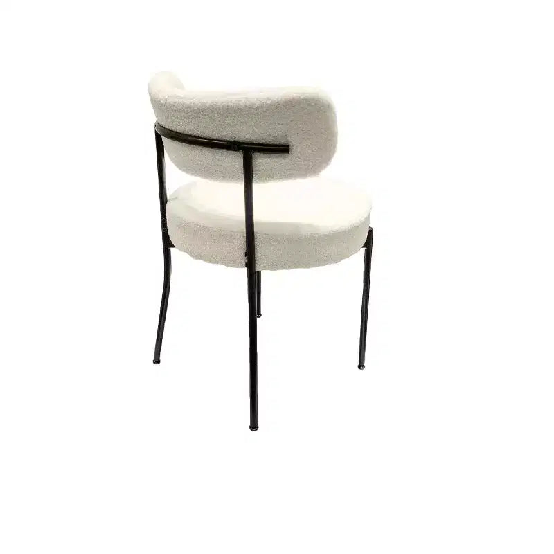 Homy Casa Set of 4 Teddy Upholstered Dining Chair Set with Metal Legs for Small Space, Holiday Gathering, New Year Refresh, White