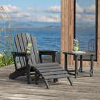 WestinTrends Azura, set 3 pezzi per patio, sedia Adirondack in HDPE con poggiapiedi e tavolino laterale da 45,72 cm, colore grigio