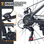NAYSAYE Bicycle Mountain Bike 27.5 Inch Wheels 21 Speed Front Suspension for Men Women Boys and Girls, Gray, 68.8*26.37*39.37