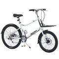 NAYSAYE Bicycle Cargo Bike 7 Speed Alloy Frame Adult Bike for Daily Commute, Silver, 65*27.56*42.13