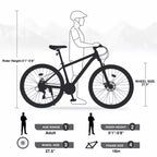 NAYSAYE Bicicletta Mountain Bike Ruote da 27,5 Pollici 21 Velocità Ammortizzatore Anteriore per Uomini Donne Ragazzi e Ragazze, Verde, 68.8*26.37*39.37