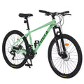 NAYSAYE 26 Inch Mountain Bike 3X8/24 Speeds MTB with Steel Frame Front Suspension Frok for Adult Men Women Student, Green, 65.75*24.41*37