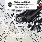 NAYSAYE Bicicletta Mountain Bike con Pneumatici Fat da 24 Pollici con Cambio a 7 Velocità, Doppio Freno a Disco per Adulti e Ragazzi, Arancione, 67*25*40