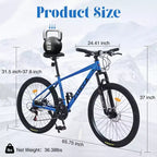 Bicicletta da montagna NAYSAYE da 26 pollici, telaio in acciaio, 24 velocità, forcella ammortizzata, bici per adulti per avventure all'aperto, blu, 65,75*24,41*37