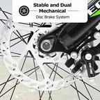 NAYSAYE 24 Inch Fat Tire Mountain Bike with 7 Speed Shifter Dual Disc Brake for Adults and Youth, Blue and Green, 67*25*40