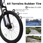 NAYSAYE Bicicletta Mountain Bike Bi-Ammortizzata da 27,5 Pollici, 21 Velocità con Doppio Ammortizzatore per Uomini e Donne, Nero, 68,1*27*39,7