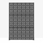 MAYEERTY 72 inch Room Divider Black Galvanized Metal Rectangle Frame Privacy Screen Garden Fence Patio