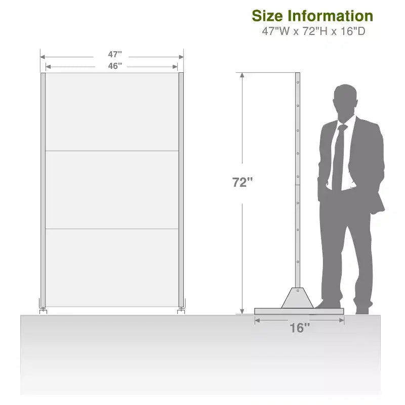 MAYEERTY 72 inch Room Divider Black Galvanized Metal Rectangle Frame Privacy Screen Garden Fence Patio