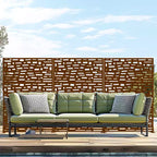 MAYEERTY 72 inch Room Divider Rectangle Privacy Screen with Galvanized Frame Garden Fence Patio Outdoor Brown