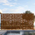 MAYEERTY 72 inch Room Divider Rectangle Privacy Screen with Galvanized Frame Garden Fence Patio Outdoor Brown