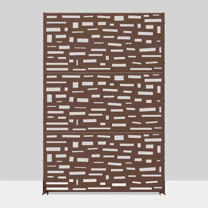 MAYEERTY 72 inch Room Divider Rectangle Privacy Screen with Galvanized Frame Garden Fence Patio Outdoor Brown