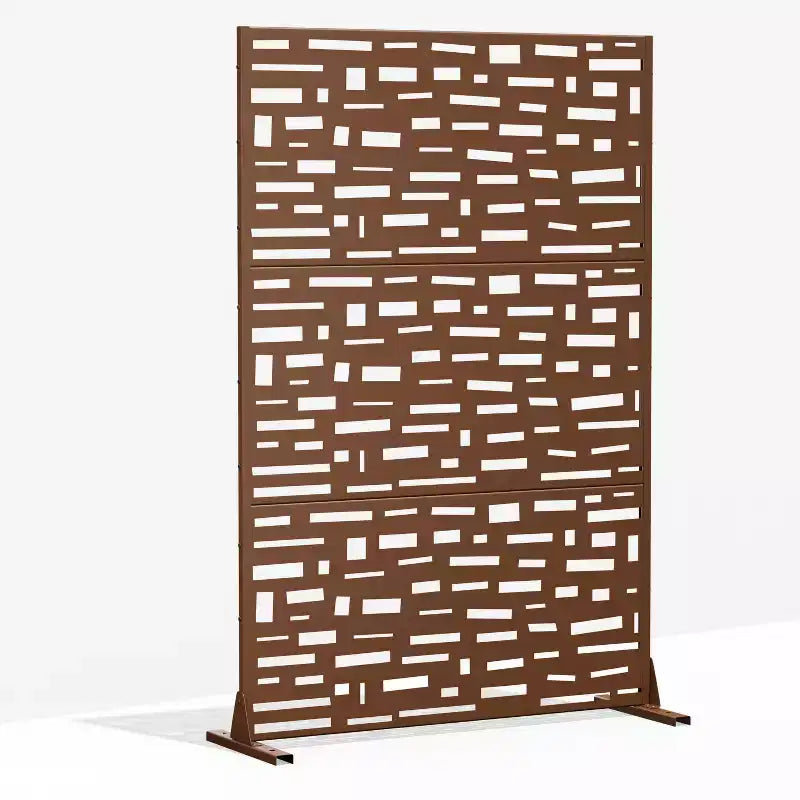 MAYEERTY 72 inch Room Divider Rectangle Privacy Screen with Galvanized Frame Garden Fence Patio Outdoor Brown