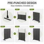MAYEERTY 72 inch Room Divider Rectangle Privacy Screen with Galvanized Frame Garden Fence Patio Outdoor Brown