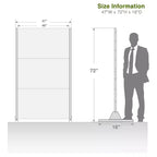 MAYEERTY 72 inch Room Divider Rectangle Privacy Screen with Galvanized Frame Garden Fence Patio Outdoor Brown